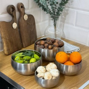 ست کاسه استیل دو جداره