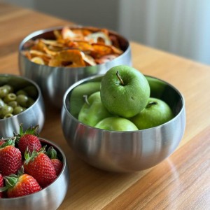 ست کاسه استیل دو جداره