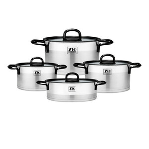 سرویس قابلمه و تابه استیل ۸ پارچه زیو مدل ZCS-1378/4S26