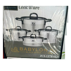 سرویس قابلمه و تابه استیل ۸ پارچه زیو مدل ZCS-1378/4S26