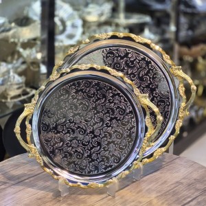 سینی گرد استیل ۲تیکه اماراتی