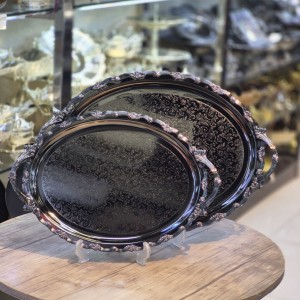 سینی بیضی استیل ۲تیکه اماراتی