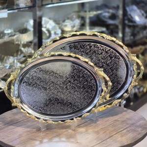 سینی بیضی استیل ۲تیکه اماراتی