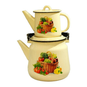 ست کتری و قوری مدل سبزیجات گنجایش کتری 3/5 لیتر گنجایش قوری 1 لیتر