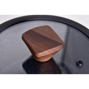 سرویس قابلمه و تابه 17 پارچه گرانیتی گری پن مدل دسته چوبی