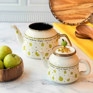 کتری قوری لعابی  طرح سیب miss betty