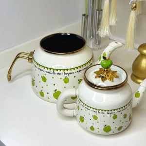 کتری قوری لعابی  طرح سیب miss betty