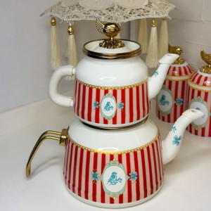 کتری قوری لعابی  طرح سیب miss betty