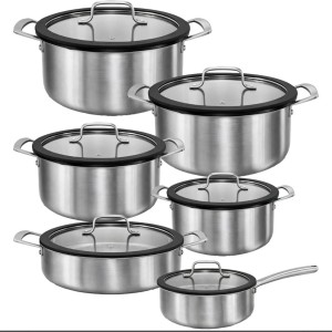سرویس قابلمه 12 پارچه استیل مدل کف لیزری CWS3112