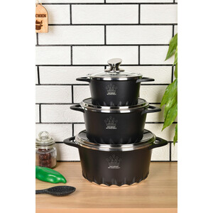 سرویس قابلمه و تابه گرانیتی 18 پارچه اس جی مدل AKA