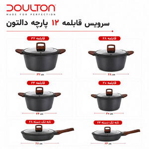 سرویس قابلمه و تابه 12 پارچه گرانیتی دالتون مدل برلین