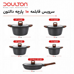 سرویس قابلمه و تابه 10 پارچه گرانیتی دالتون مدل برلین