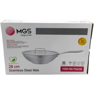 تابه وک استیل ام جی اس سایز 28 کد PS6135