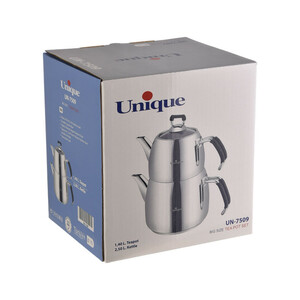 کتری و قوری یونیک کد 7509 گنجایش کتری 2.5 لیتر گنجایش قوری 1.4 لیتر