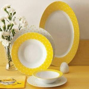 سرویس ۲۸ پارچه غذاخوری چینی زرین طرح ایتالیا اسپاتی