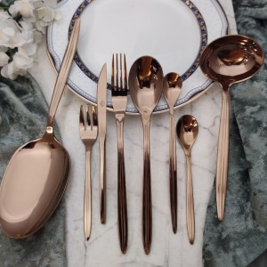 سرویس قاشق چنگال ۶ نفره رزگلد