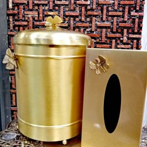 سطل و دستمال برنجی