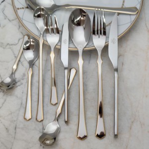 سرویس ۲۴ نفره نیم طلایی پالرمو کد ۸۰۸g 24 نفره ۱۵۴ پارچه