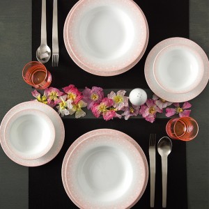 سرویس 28پارچه ساکورا صورتی  چینی زرین درجه عالی