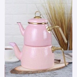 کتری قوری لعابی آجار صورتی