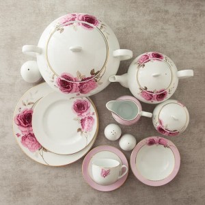 سرویس102 پارچه رزفلاور زرین