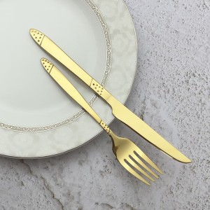 کارد چنگال استیل طلایی