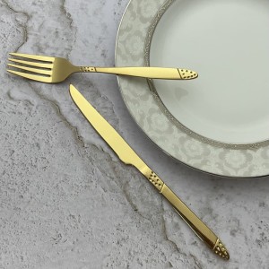 کارد چنگال استیل طلایی