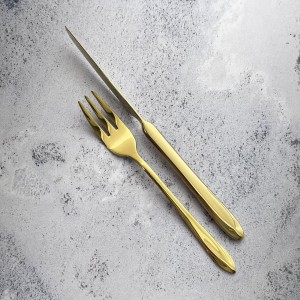 کارد چنگال استیل طلایی