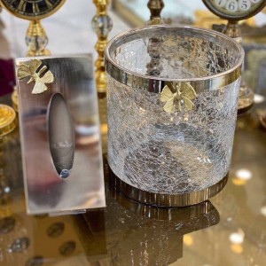 سطل و جا دستمال شیشه ایی