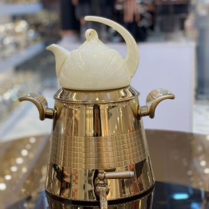 کتری قوری تمام طلایی کروپ ست