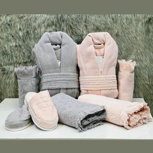 ست 10 پارچه حوله عروس و داماد bello