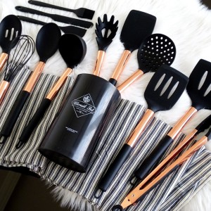 ست کامل کفگیر و ملاقه رزگلد