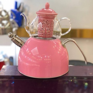 کتری قوری استیل رنگی