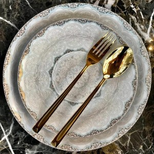 چینی لورین قالب دیپلمات طرح ساینا طلایی