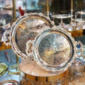 سینی برنجی گرد مدل کنگره ایی