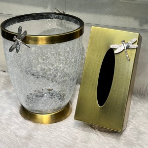 سطل و جا دستمال شیشه ایی