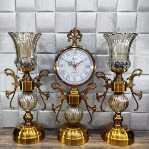 ست ساعت و شمعدان رومیزی جدید