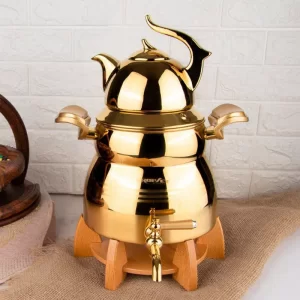 ست کتری قوری کروپ ست مدل آوینا طلایی کد 200