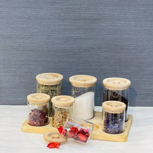 ست بانکه بلور با درب چوب 