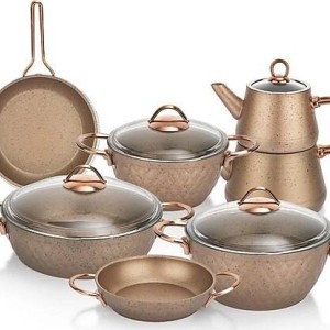 سرویس قابلمه و کتری قوری یازده پارچه مدل nwe range الماسی