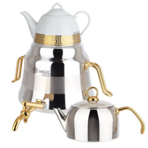 کتري استیل با دو قوری MGS