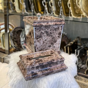 سطل و جا دستمال pvc طرح سنگ