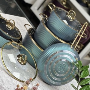 سرویس 9 پارچه kzp طرح آلما سبز