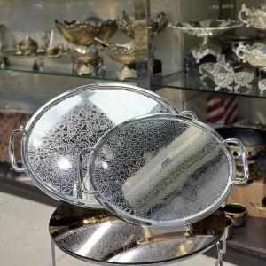 سینی بیضی استیل ۲تیکه اماراتی