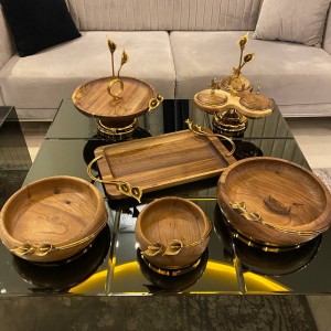 ست پذیرایی چوبی گل شیپوری