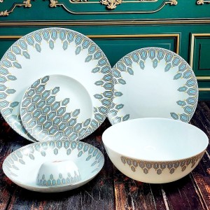  سرویس ۲۶ پارچه ۶نفره غداخوری  طرح گرد آدلیا خاکستری