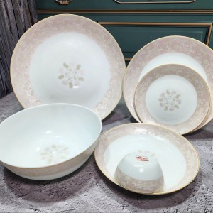  سرویس ۲۶ پارچه ۶نفره غداخوری طرح کارلا صورتی 