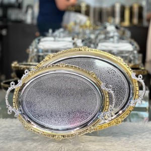 سینی بیضی استیل ۲تیکه اماراتی