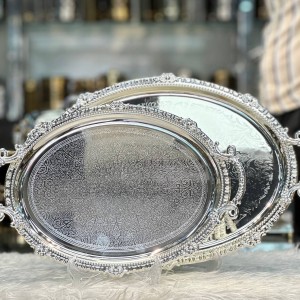 سینی بیضی استیل ۲تیکه اماراتی