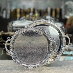 سینی گرد استیل ۲تیکه اماراتی